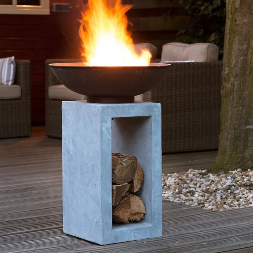 Ivyline Fire Pit & Square Console Cement