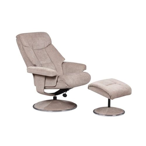 Biarritz Fabric Swivel Recliner & Footstool Mist