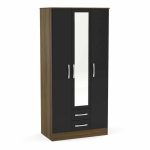 Lynx 3 Door 2 Drawer Wardrobe With Mirror Brown