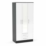 Lynx 3 Door 2 Drawer Wardrobe with Mirror White
