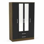 Lynx 4 Door 2 Drawer Wardrobe with Mirror Brown