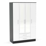 Lynx 4 Door 2 Drawer Wardrobe with Mirror White