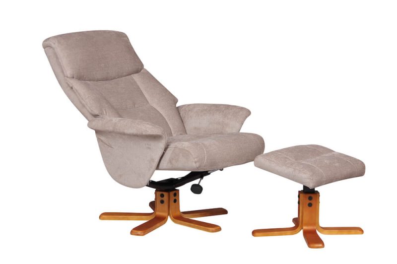 Marseille Swivel Recliner in Mist Marseille Swivel Recliner in Mist Reclined