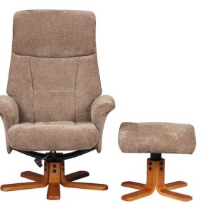 Marseille Swivel Recliner in Mink Front Marseille Swivel Recliner in Mink Front