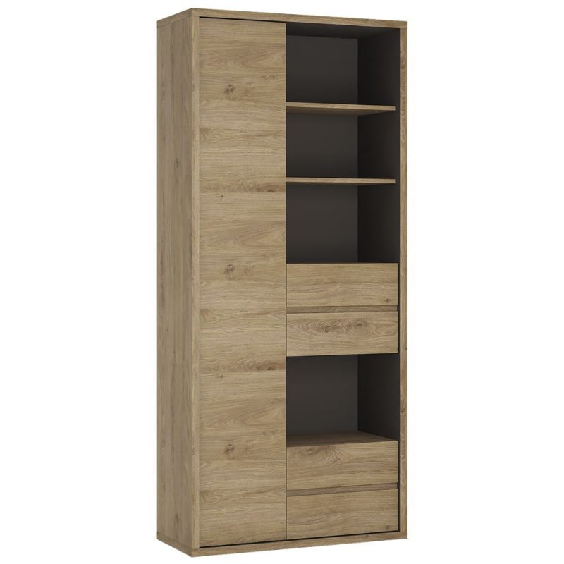 Shetland Tall Wide 1 Door 4 Drawer Bookcase