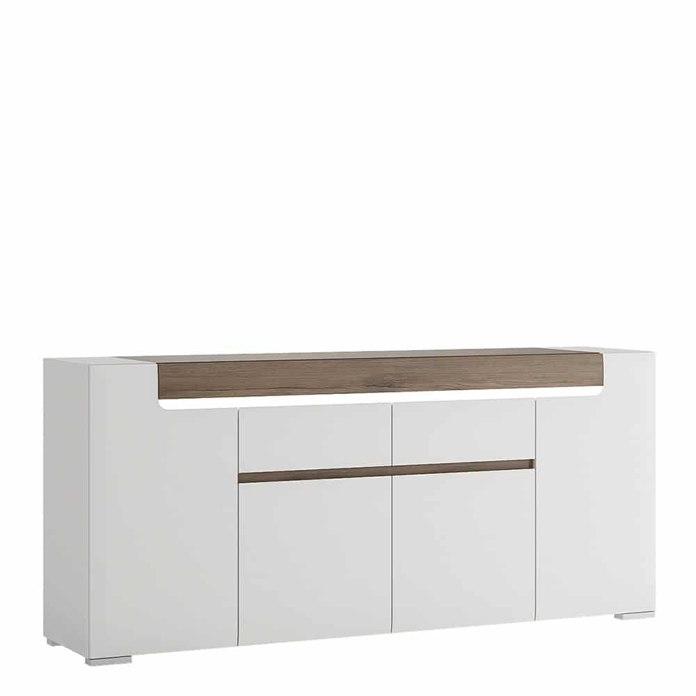 Toronto Wide 4 Door 2 Drawer Sideboard Contemporary Spaces