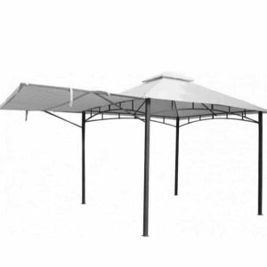 Algarve 3.3x3.3m + 2.1m Awning Gazebo - Grey